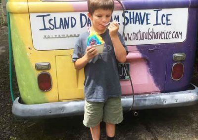 boy with island daydream shave ice