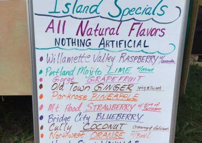 island daydream shave ice flavors sign